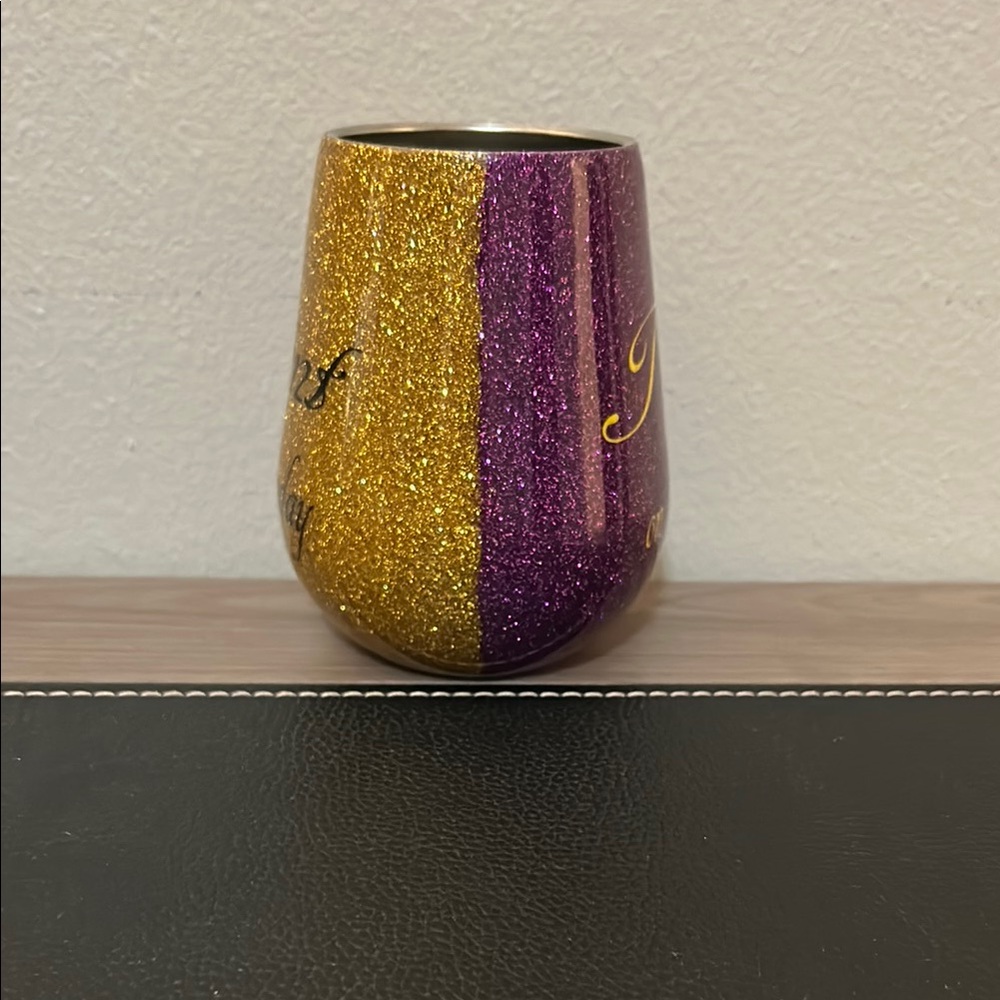 Glittering Gold and Purple Tumbler